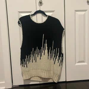 MARGN S Hand Knit Assymmetric Cotton Sweater Vest
